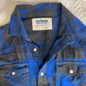 Urban Pipeline Blue and Black Checkered Shirt